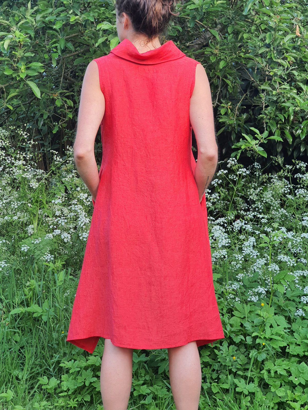 girl wearing dress in garden