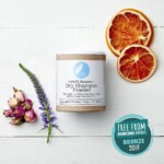 shampoo powder box with lavender and dried orange and award logo