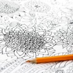 detail of flowers on paper tablecloth