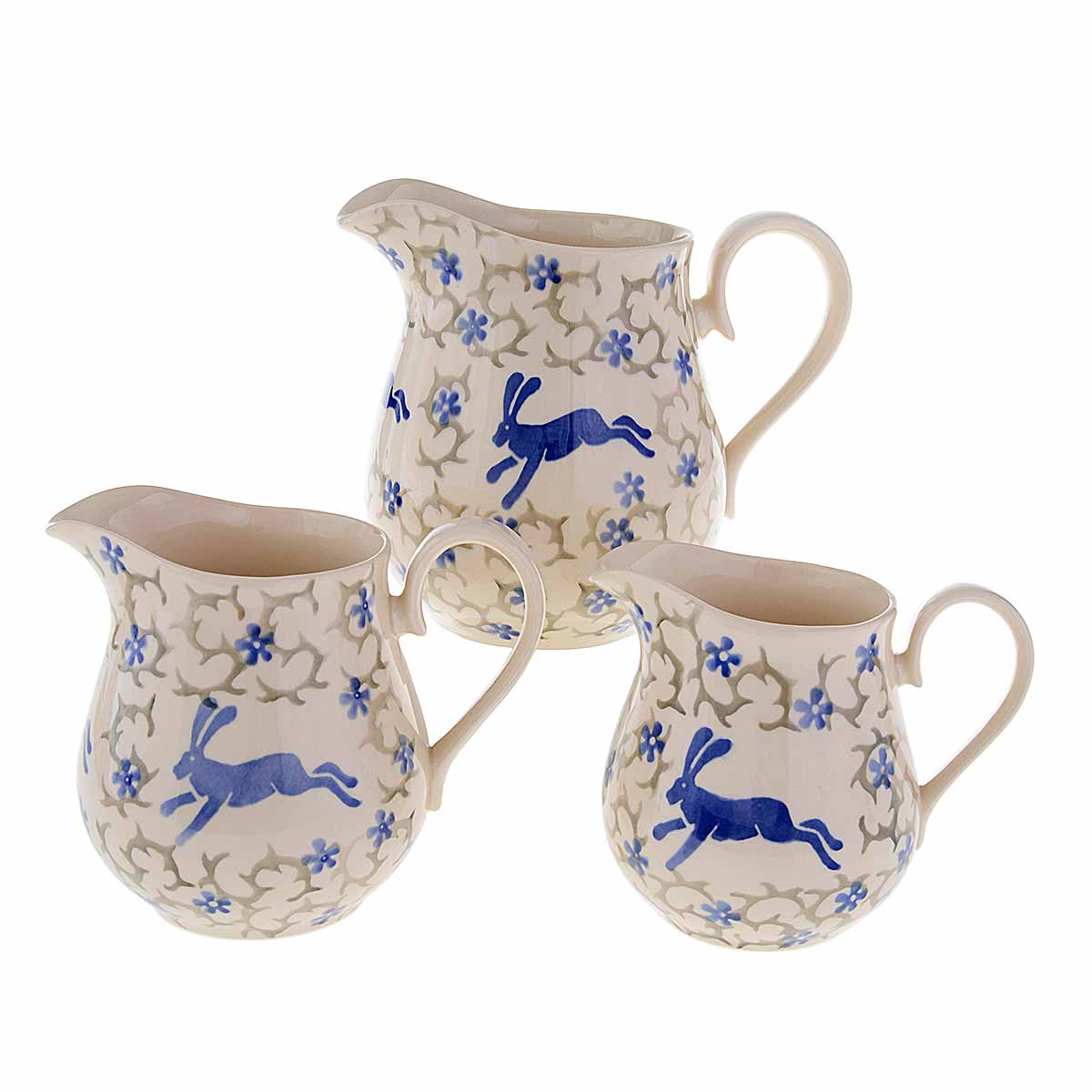 jugs on white background