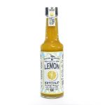 glass bottle full of lemon ketchup