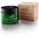 green jar and box on white background