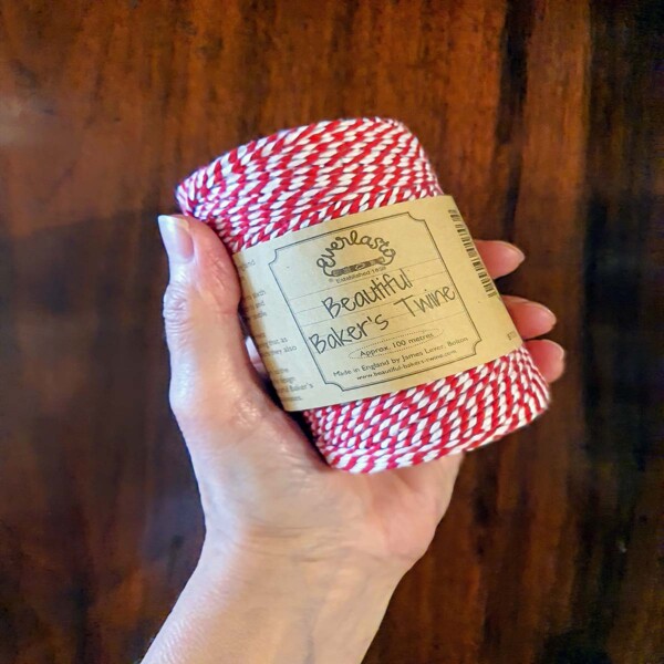 roll of baker's twine hand held