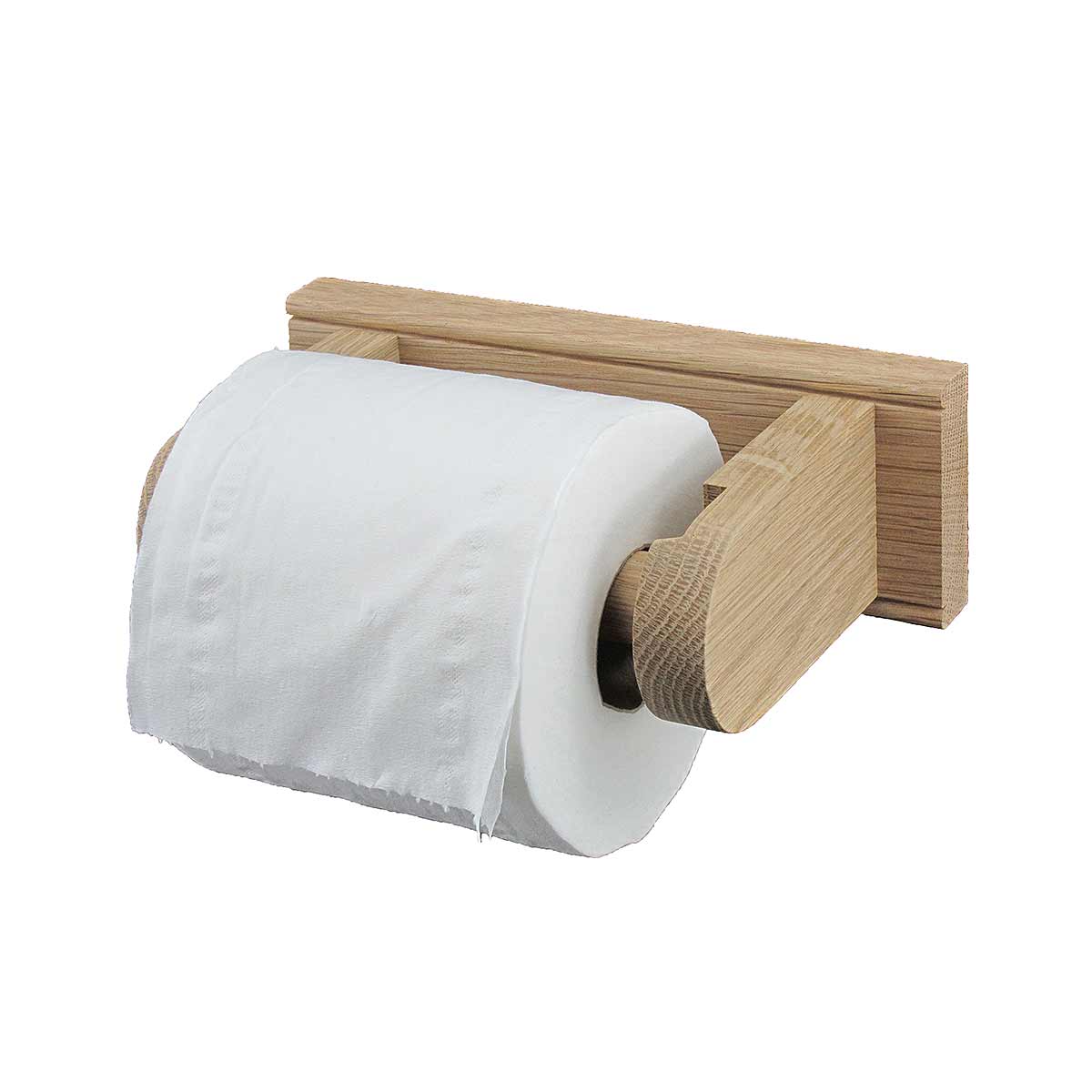 toilet roll on holder on white background