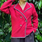 woman wearing jacket in garden