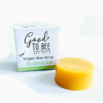 wax bar and box on white background