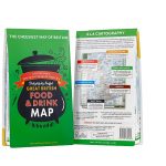 front and rear view folded map on white background