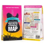 front and rear view folded map on white background