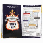 front and rear view folded map on white background