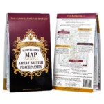 front and rear view folded map on white background