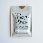 wrapped chocolate bar on white background