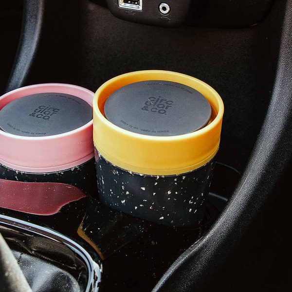 two cups in car