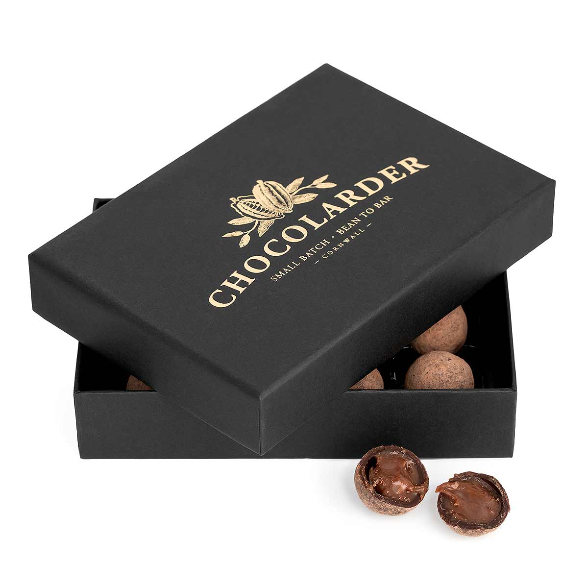 box of chocolates on white background