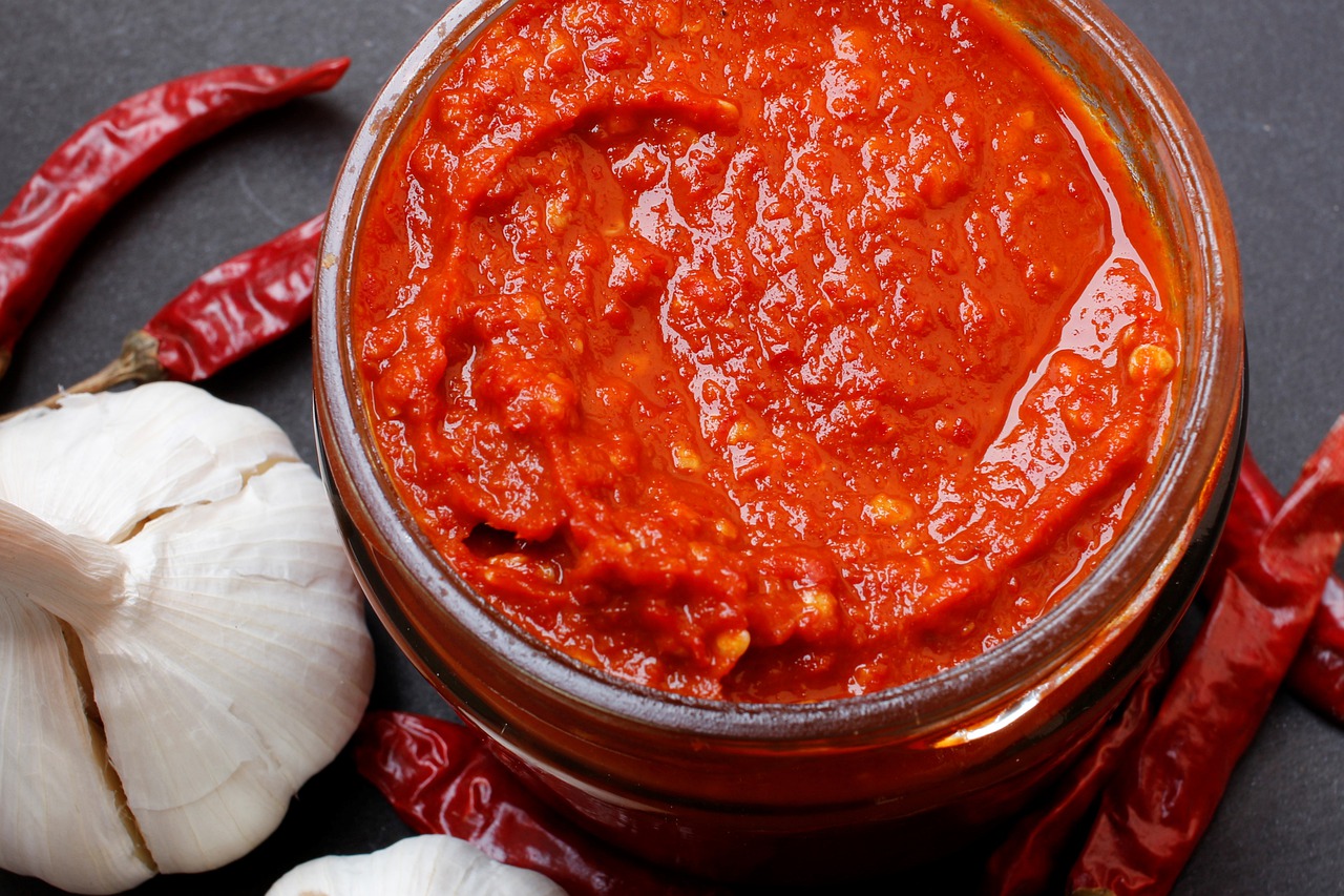 chutney in jar on surface