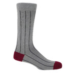 grey stripe sock on white backaround