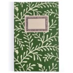 patterned notebook on white background