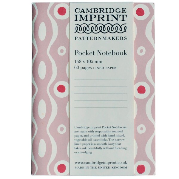 patterned notebook on a white background