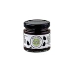 jar of black paste on a white background