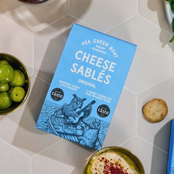 open packet on a white tablecloth