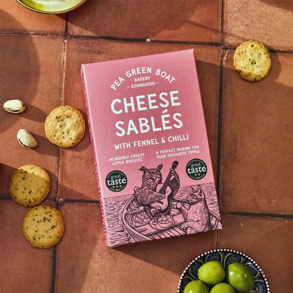 open pink packet on a terracotta tablecloth