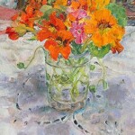 Diana Armfield RA RWS Hon. NEAC Hon. PS: Nasturtiums with the Last of the Phlox