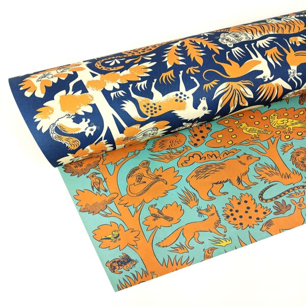 double-sided wrapping paper on a white background