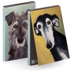 both sides of notecard wallet on a white background