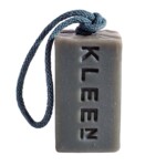 naked soap on a rope on white background