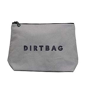grey wash bag on white background