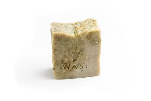 handmade-seaweed-soap soap on white background
