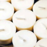 a group of naked tea lights