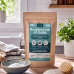 brown packet on kitchen worktop